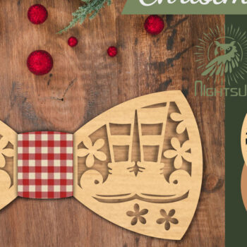 Intra απο ξύλο plywood Χρώμα wenge 3mm-4mm πάχος - Elf Legs Bowtie Δίασταση 20x20 cm INTRAFABR-122676974 - Image 1