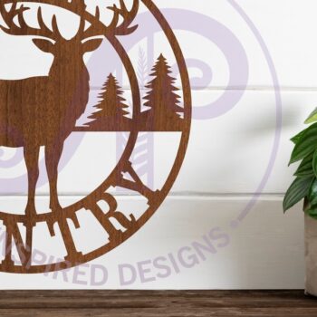 Intra απο ξύλο plywood  Χρώμα wenge 3mm-4mm πάχος - Elk Country Wall Art Sign, Δίασταση 40x50 cm INTRAFABR-91289482 - Image 3
