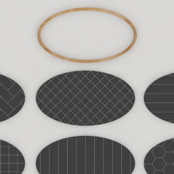 Intra απο ξύλο plywood  Χρώμα wenge 3mm-4mm πάχος - Ellipse Frames με μοτίβα Αρχεία λέιζερ Δίασταση 20x25 cm INTRAFABR-91289491 - Image 3