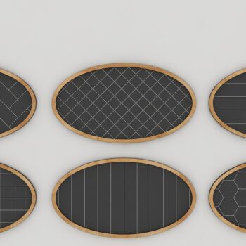 Intra απο ξύλο plywood  Χρώμα wenge 3mm-4mm πάχος - Ellipse Frames με μοτίβα Αρχεία λέιζερ Δίασταση 20x25 cm INTRAFABR-91289491 - Image 4