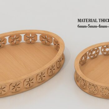 Intra απο ξύλο plywood  Χρώμα wenge 3mm-4mm πάχος - Σχέδιο δίσκου αρχείων κοπής με λέιζερ Cnc δίσκου Ellipse Δίασταση 30x20 cm INTRAFABR-91289398 - Image 1