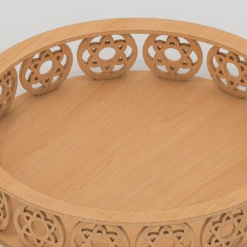 Intra απο ξύλο plywood  Χρώμα wenge 3mm-4mm πάχος - Σχέδιο δίσκου αρχείων κοπής με λέιζερ Cnc δίσκου Ellipse Δίασταση 30x20 cm INTRAFABR-91289398 - Image 2