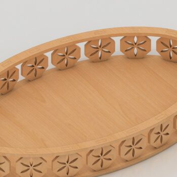 Intra απο ξύλο plywood  Χρώμα wenge 3mm-4mm πάχος - Σχέδιο δίσκου αρχείων κοπής με λέιζερ Cnc δίσκου Ellipse Δίασταση 30x20 cm INTRAFABR-91289398 - Image 3