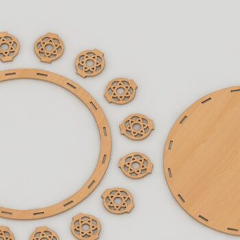 Intra απο ξύλο plywood  Χρώμα wenge 3mm-4mm πάχος - Σχέδιο δίσκου αρχείων κοπής με λέιζερ Cnc δίσκου Ellipse Δίασταση 30x20 cm INTRAFABR-91289398 - Image 5