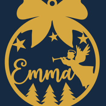 Intra απο ξύλο plywood  Χρώμα wenge 3mm-4mm πάχος - κοπής με λέιζερ Χριστουγεννιάτικο στολίδι Emma Δίασταση 6x6 cm INTRAFABR-47241506 - Image 2