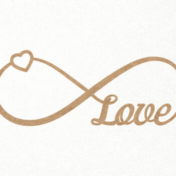 Intra απο ξύλο plywood  Χρώμα wenge 3mm-4mm πάχος - Endless Infinity Love Cake Topper Δίασταση 20x20 cm INTRAFABR-97011889 - Image 1