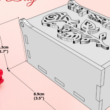 Intra απο ξύλο plywood  Χρώμα wenge 3mm-4mm πάχος - Κουτί δώρου Endless Love, κοπής με λέιζερ Δίασταση 20x20 cm INTRAFABR-90818598 - Image 1