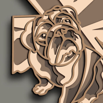 Intra απο ξύλο plywood  Χρώμα wenge 3mm-4mm πάχος - English Bull-Dog Multilayer /Vector Δίασταση 30x20 cm INTRAFABR-47229674 - Image 1