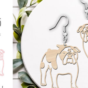 Intra απο ξύλο plywood  Χρώμα wenge 3mm-4mm πάχος - Αγγλικά σκουλαρίκια σκυλιών μπουλντόγκ με λέιζερ Δίασταση 900x900 cm INTRAFABR-69697136