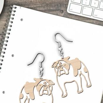 Intra απο ξύλο plywood  Χρώμα wenge 3mm-4mm πάχος - Αγγλικά σκουλαρίκια σκυλιών μπουλντόγκ με λέιζερ Δίασταση 900x900 cm INTRAFABR-69697136 - Image 2