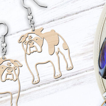 Intra απο ξύλο plywood  Χρώμα wenge 3mm-4mm πάχος - Αγγλικά σκουλαρίκια σκυλιών μπουλντόγκ με λέιζερ Δίασταση 900x900 cm INTRAFABR-69697136 - Image 4