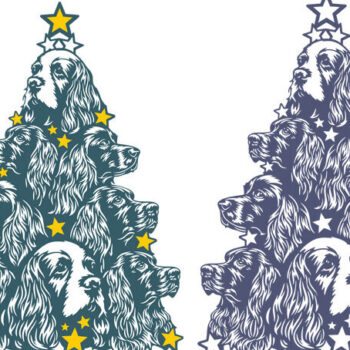 Intra απο ξύλο plywood Χρώμα wenge 3mm-4mm πάχος - Χριστουγεννιάτικο δέντρο English Cocker Spaniel Δίασταση 30x20 cm INTRAFABR-69697144 - Image 1