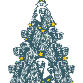 Intra απο ξύλο plywood Χρώμα wenge 3mm-4mm πάχος - Χριστουγεννιάτικο δέντρο English Cocker Spaniel Δίασταση 30x20 cm INTRAFABR-69697144 - Image 2