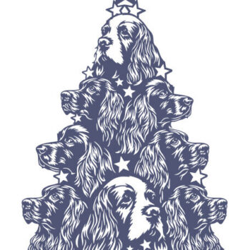 Intra απο ξύλο plywood Χρώμα wenge 3mm-4mm πάχος - Χριστουγεννιάτικο δέντρο English Cocker Spaniel Δίασταση 30x20 cm INTRAFABR-69697144 - Image 3