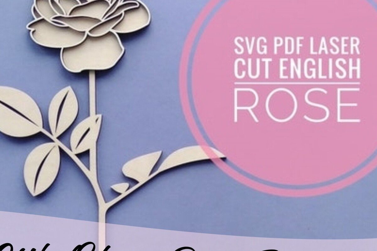 Intra απο ξύλο plywood  Χρώμα wenge 3mm-4mm πάχος - Αγγλικό τριαντάφυλλο κομμένο λουλούδι με λέιζερ Δίασταση 20x20 cm INTRAFABR-69697151