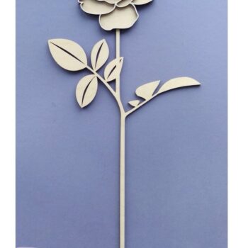 Intra απο ξύλο plywood  Χρώμα wenge 3mm-4mm πάχος - Αγγλικό τριαντάφυλλο κομμένο λουλούδι με λέιζερ Δίασταση 20x20 cm INTRAFABR-69697151 - Image 3