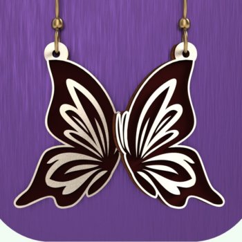 Intra απο ξύλο plywood Χρώμα wenge 3mm-4mm πάχος - Σκουλαρίκια πεταλούδα χαραγμένα Δίασταση 3x3 cm INTRAFABR-69697125 - Image 1