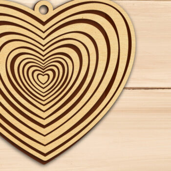 Intra απο ξύλο plywood  Χρώμα wenge 3mm-4mm πάχος - Μπρελόκ Καρδιάς με χαραγμένο Δίασταση 4x4 cm INTRAFABR-122559029 - Image 1