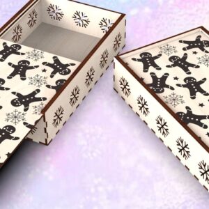 Intra απο ξύλο plywood  Χρώμα wenge 3mm-4mm πάχος - Χαραγμένο συρόμενο κουτί δώρου Δίασταση 15x15 cm INTRAFABR-120542187