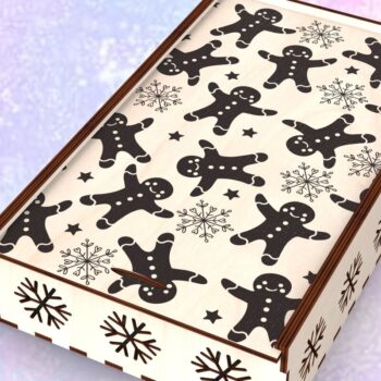 Intra απο ξύλο plywood Χρώμα wenge 3mm-4mm πάχος - Χαραγμένο συρόμενο κουτί δώρου Δίασταση 15x15 cm INTRAFABR-120542187 - Image 3