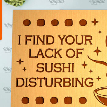 Intra απο ξύλο plywood Χρώμα wenge 3mm-4mm πάχος - Χαραγμένο Sushi Board Δίασταση 30x20 cm INTRAFABR-120618761 - Image 1