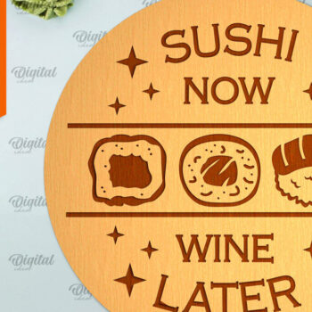 Intra απο ξύλο plywood Χρώμα wenge 3mm-4mm πάχος - Χαραγμένο Sushi Board Δίασταση 30x20 cm INTRAFABR-120618734 - Image 1