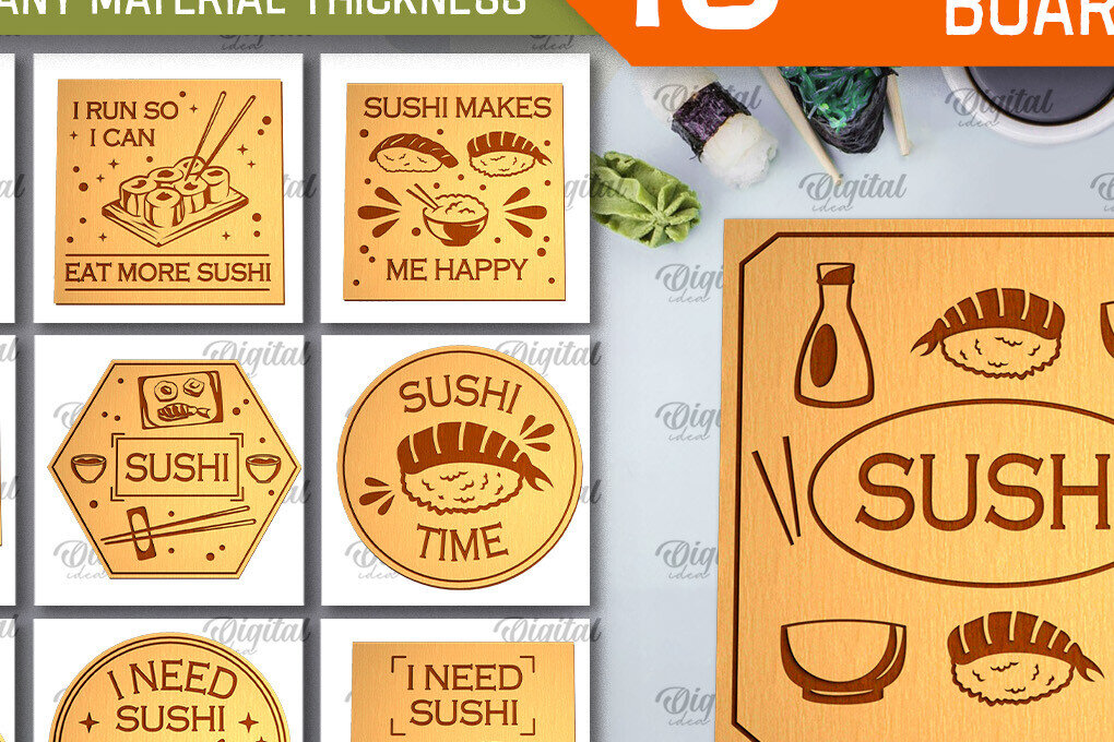 Intra απο ξύλο plywood  Χρώμα wenge 3mm-4mm πάχος - Δέσμη κοπής με λέιζερ με χαραγμένες σανίδες σούσι Δίασταση 30x20 cm INTRAFABR-96506775