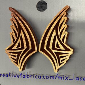 Intra απο ξύλο plywood  Χρώμα wenge 3mm-4mm πάχος - Χαραγμένα Tribal Wing Earrings Δίασταση 57x0 cm INTRAFABR-96506796
