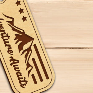 Intra απο ξύλο plywood 3mm-4mm πάχος - Μπρελόκ χαρακτικής με Mountain  Δίασταση 2x2 cm INTRAFABR-100048613