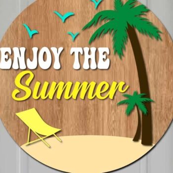 Intra απο ξύλο plywood  Χρώμα wenge 3mm-4mm πάχος - Απολαύστε το Summer Door Hanger Cut File Δίασταση 30x20 cm INTRAFABR-96507120 - Image 2