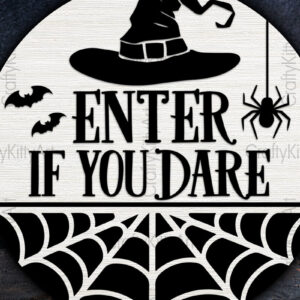 Intra απο ξύλο plywood  Χρώμα wenge 3mm-4mm πάχος - Μπείτε αν τολμάτε 3D αποκριάτικη πινακίδα πόρτας Δίασταση 30x20 cm INTRAFABR-96508563