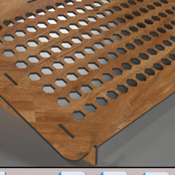 Intra απο ξύλο plywood  Χρώμα wenge 3mm-4mm πάχος - Εργονομική βάση Laptop Αρχεία Laser Κομψά Δίασταση 30x20 cm INTRAFABR-100735959 - Image 4