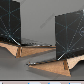 Intra απο ξύλο plywood  Χρώμα wenge 3mm-4mm πάχος - Εργονομική βάση Laptop Αρχεία Laser Κομψά Δίασταση 30x20 cm INTRAFABR-100735959 - Image 5