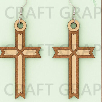 Intra απο ξύλο plywood Χρώμα wenge 3mm-4mm πάχος - Esus Cross Esus Earrings Bundle Δίασταση 3x3 cm INTRAFABR-100735683 - Image 10