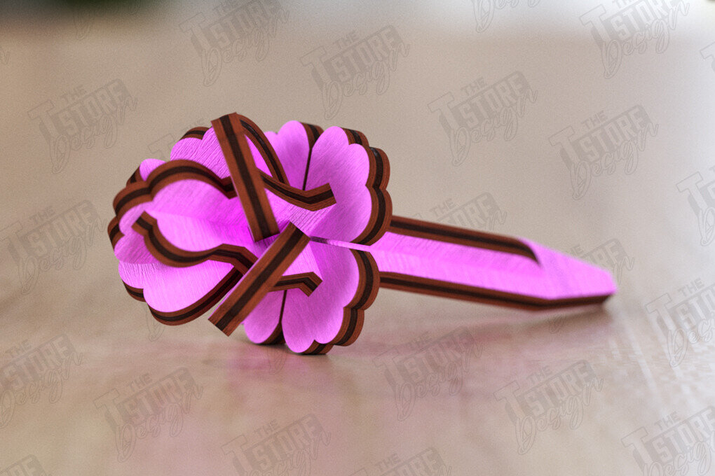 Intra απο ξύλο plywood  Χρώμα wenge 3mm-4mm πάχος - Eternal Flower | Ιδέα δώρου Δίασταση 20x20 cm INTRAFABR-100735709