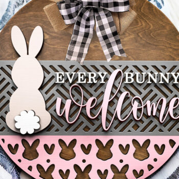 Intra απο ξύλο plywood  Χρώμα wenge 3mm-4mm πάχος - Κάθε λαγουδάκι καλώς ήλθατε | Κρεμάστρα πόρτας Δίασταση 15x15 cm INTRAFABR-95304391 - Image 3