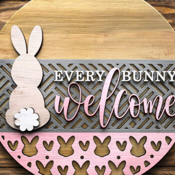 Intra απο ξύλο plywood  Χρώμα wenge 3mm-4mm πάχος - Κάθε λαγουδάκι καλώς ήλθατε | Κρεμάστρα πόρτας Δίασταση 15x15 cm INTRAFABR-95304391 - Image 4