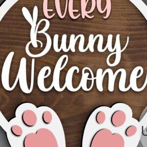 Intra απο ξύλο plywood  Χρώμα wenge 3mm-4mm πάχος - Κάθε κρεμάστρα πόρτας καλωσορίσματος Bunny Δίασταση 15x15 cm INTRAFABR-95304454