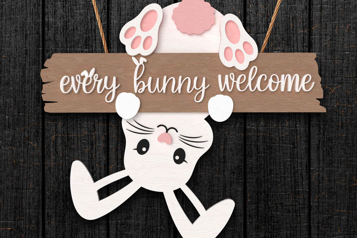 Intra απο ξύλο plywood  Χρώμα wenge 3mm-4mm πάχος - Κάθε λαγουδάκι καλωσορίσματος κρεμαστό σημάδι Δίασταση 30x20 cm INTRAFABR-95304158