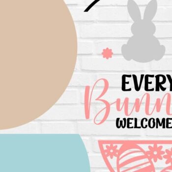 Intra απο ξύλο plywood  Χρώμα wenge 3mm-4mm πάχος - Κάθε Bunny Welcome Sign Cut File Δίασταση 4x4 cm INTRAFABR-95304169 - Image 3