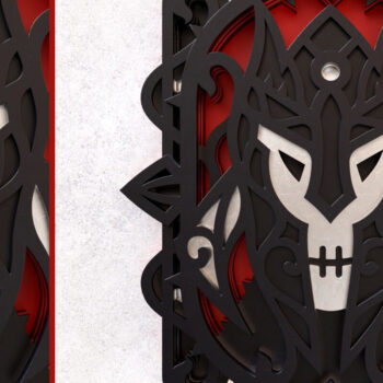 Intra απο ξύλο plywood Χρώμα wenge 3mm-4mm πάχος - Evil Knight Wall Art 3D Layered Cut Δίασταση 30x30 cm INTRAFABR-100821271 - Image 4