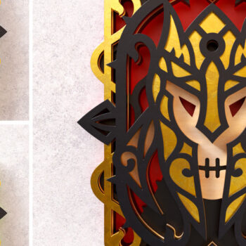 Intra απο ξύλο plywood Χρώμα wenge 3mm-4mm πάχος - Evil Knight Wall Art 3D Layered Cut Δίασταση 30x30 cm INTRAFABR-100821271 - Image 5