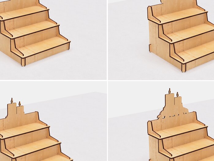 Intra απο ξύλο plywood  Χρώμα wenge 3mm-4mm πάχος - Εκθεσιακό περίπτερο με βιτρίνας Δίασταση 30x20 cm INTRAFABR-72163286