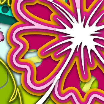 Intra απο ξύλο plywood  Χρώμα wenge 3mm-4mm πάχος - Exotic Flower 3D Multilayer Δίασταση 20x20 cm INTRAFABR-72164556 - Image 2