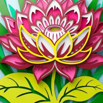 Intra απο ξύλο plywood  Χρώμα wenge 3mm-4mm πάχος - Αρχεία πολλαπλών επιπέδων Exotic Flower 3D Δίασταση 250x250 cm INTRAFABR-72165206 - Image 2