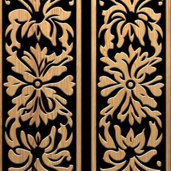 Intra απο ξύλο plywood  Χρώμα wenge 3mm-4mm πάχος - Εξαιρετικά σχέδια κοπής με λέιζερ Δίασταση 3200x7200 cm INTRAFABR-72140231 - Image 4