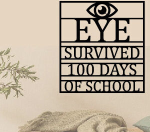 Intra απο ξύλο plywood  Χρώμα wenge 3mm-4mm πάχος - Eye Survived 100 Days of School Laser Δίασταση 40x50 cm INTRAFABR-96221285