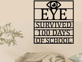 Intra απο ξύλο plywood  Χρώμα wenge 3mm-4mm πάχος - Eye Survived 100 Days of School Laser Δίασταση 40x50 cm INTRAFABR-96221285 - Image 1