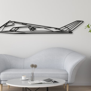 Intra απο ξύλο plywood Χρώμα wenge 3mm-4mm πάχος - F-117 Nighthawk Airplane Dxf Δίασταση 20x20 cm INTRAFABR-96220499 - Image 1