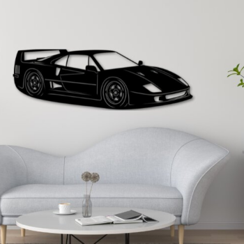 Intra απο ξύλο plywood Χρώμα wenge 3mm-4mm πάχος - F40 Car Silhouette Δίασταση 20x20 cm INTRAFABR-98651417 - Image 1